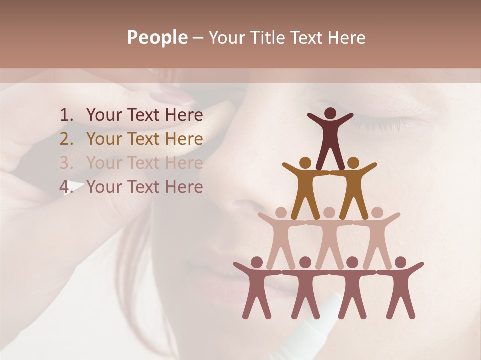 A Woman Is Putting A Pen In Her Eye PowerPoint Template