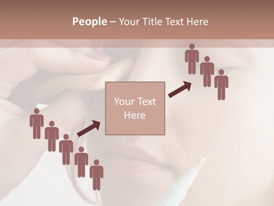A Woman Is Putting A Pen In Her Eye PowerPoint Template