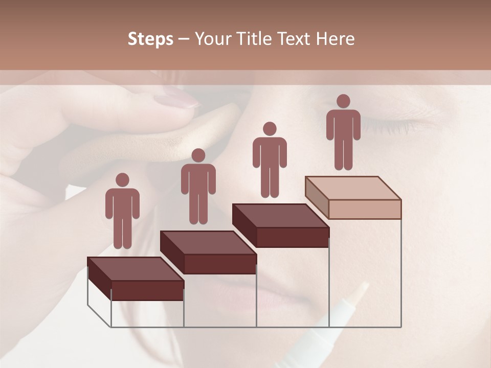 A Woman Is Putting A Pen In Her Eye PowerPoint Template