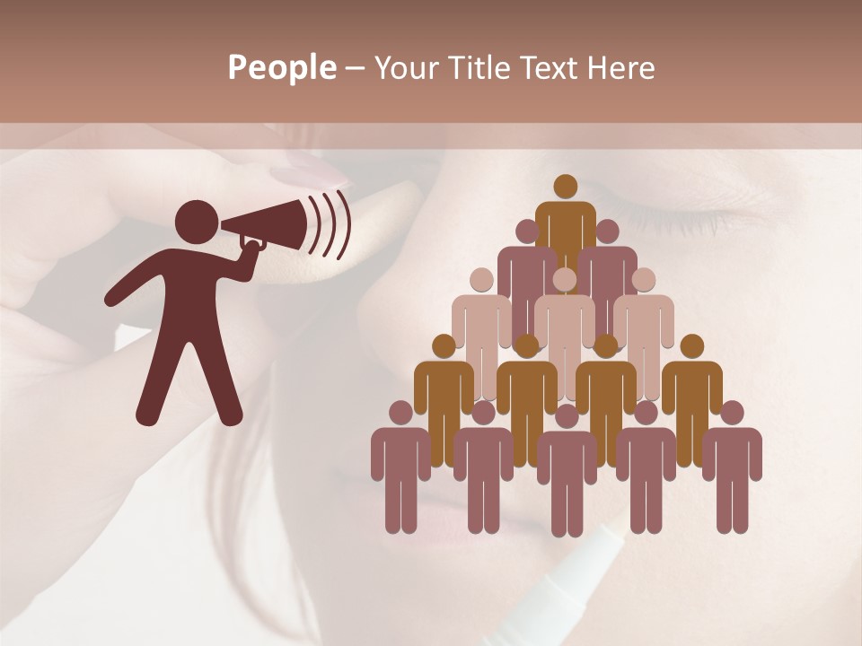 A Woman Is Putting A Pen In Her Eye PowerPoint Template