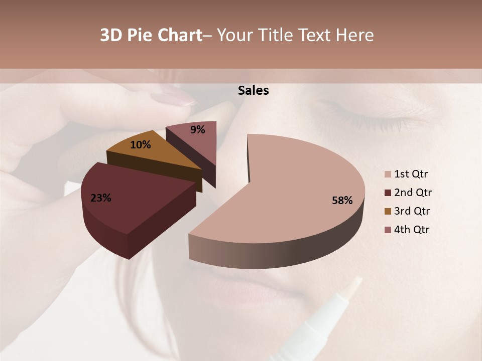 A Woman Is Putting A Pen In Her Eye PowerPoint Template