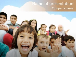 Crowd Smiling Race PowerPoint Template