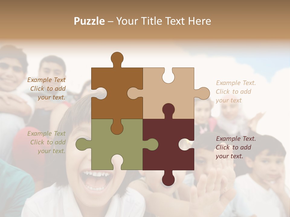 Crowd Smiling Race PowerPoint Template