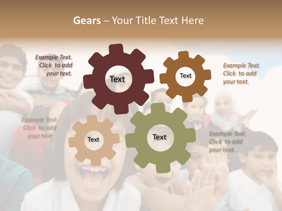 Crowd Smiling Race PowerPoint Template