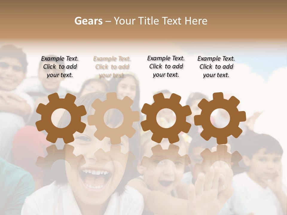 Crowd Smiling Race PowerPoint Template