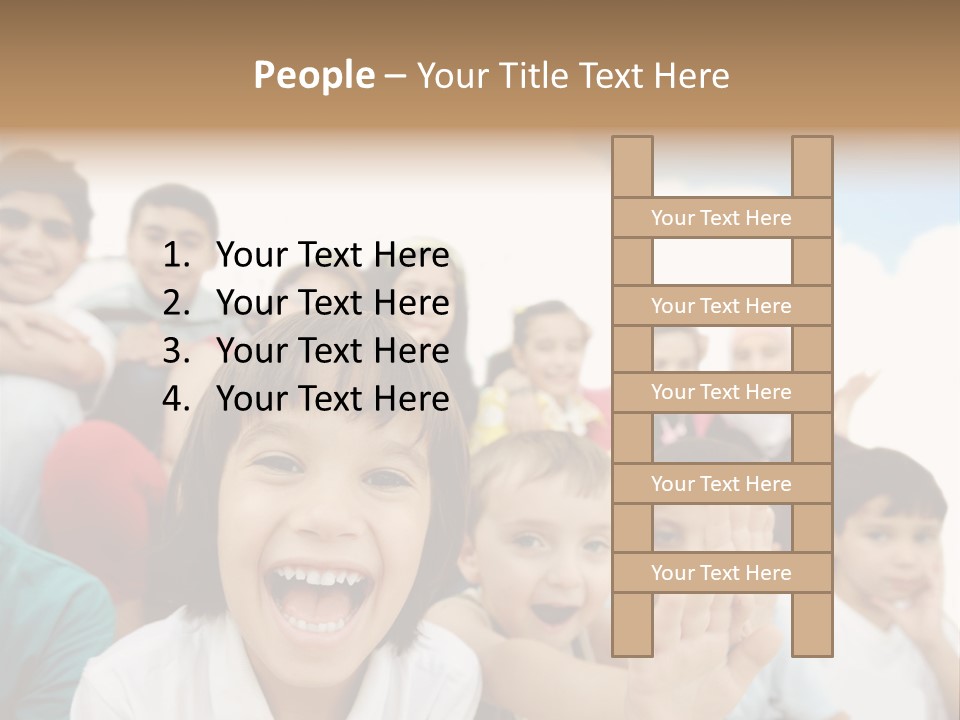 Crowd Smiling Race PowerPoint Template