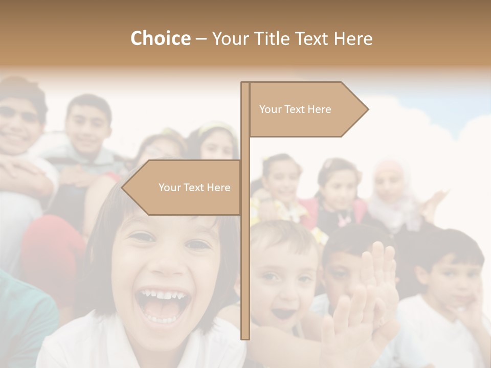 Crowd Smiling Race PowerPoint Template