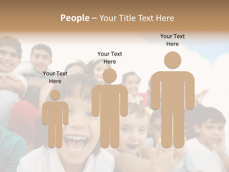 Crowd Smiling Race PowerPoint Template