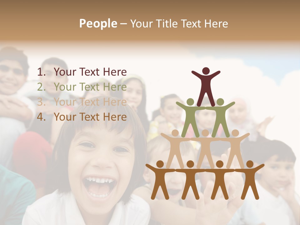 Crowd Smiling Race PowerPoint Template