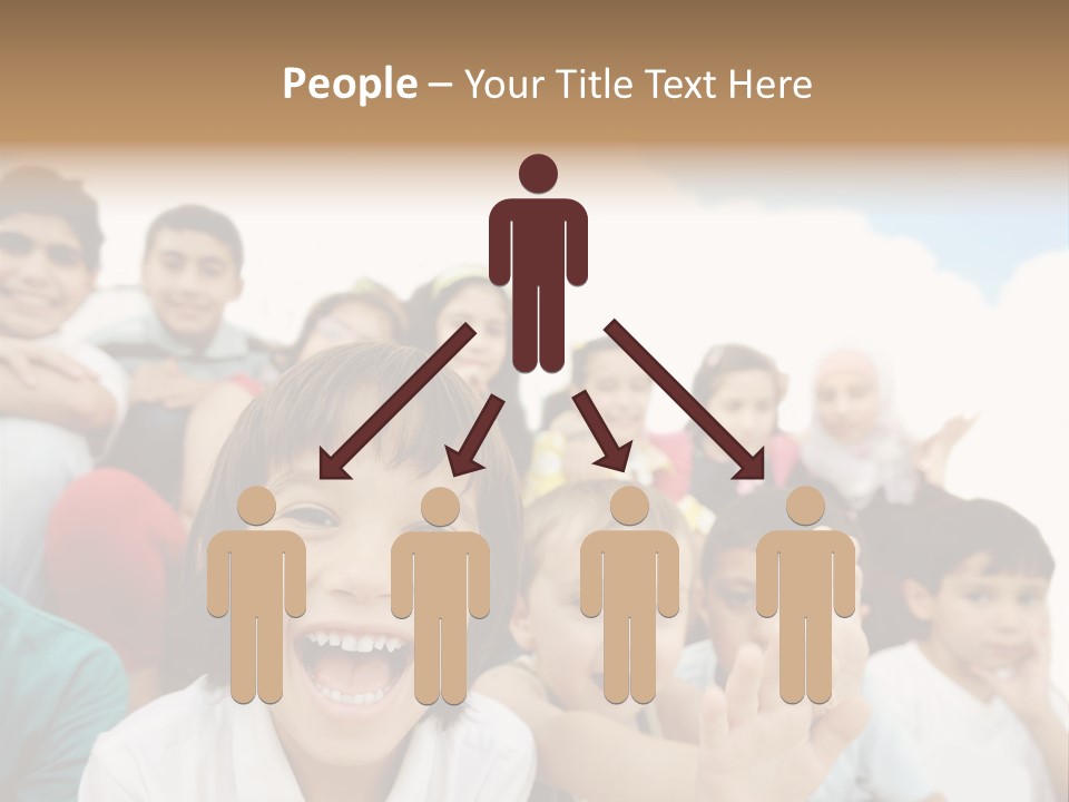 Crowd Smiling Race PowerPoint Template