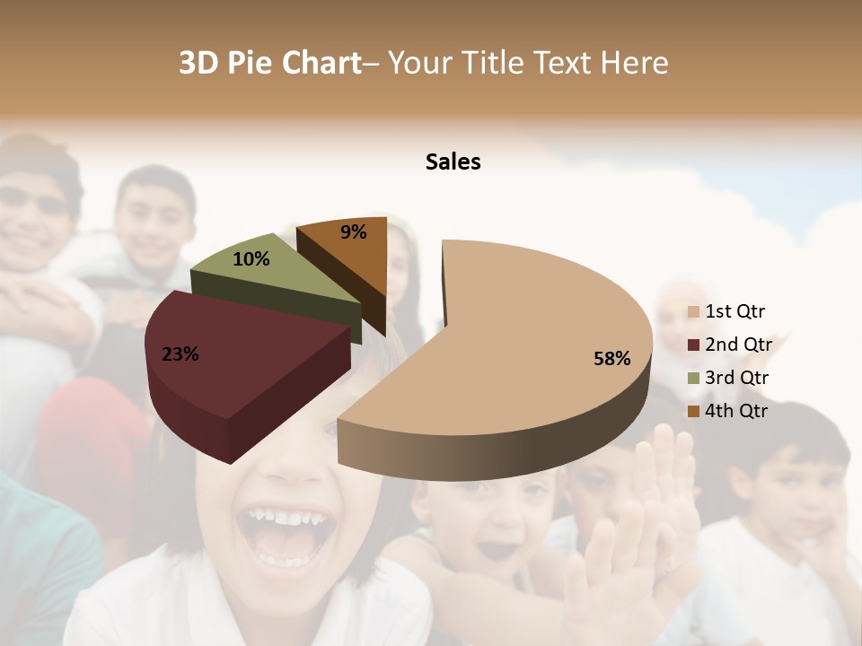 Crowd Smiling Race PowerPoint Template