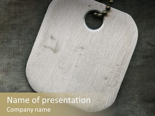 A Dog Tag On A Gray Background Powerpoint Template PowerPoint Template