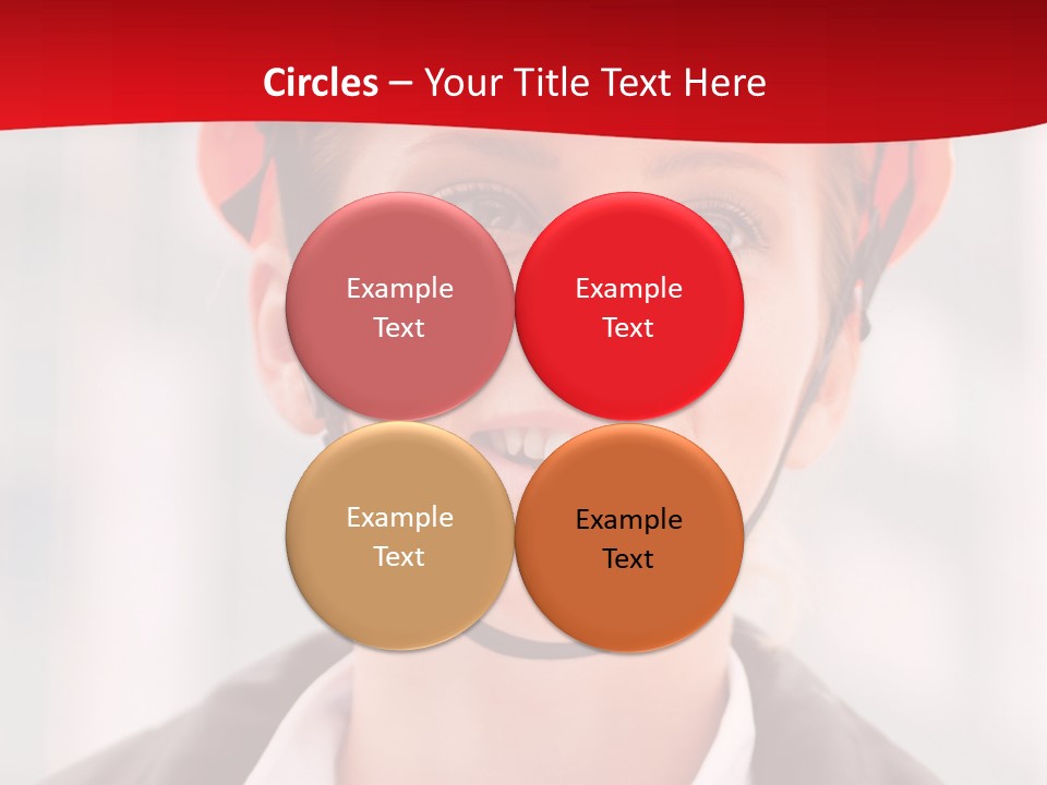 A Woman Wearing A Helmet With A Red Background PowerPoint Template