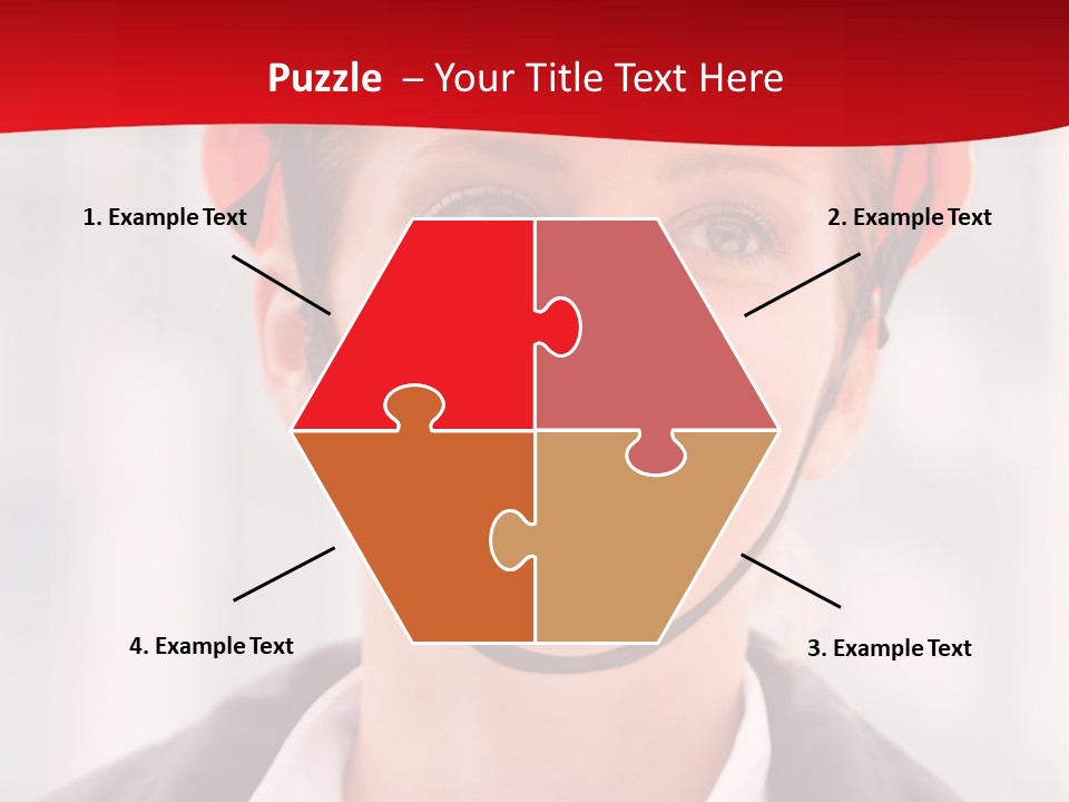 A Woman Wearing A Helmet With A Red Background PowerPoint Template