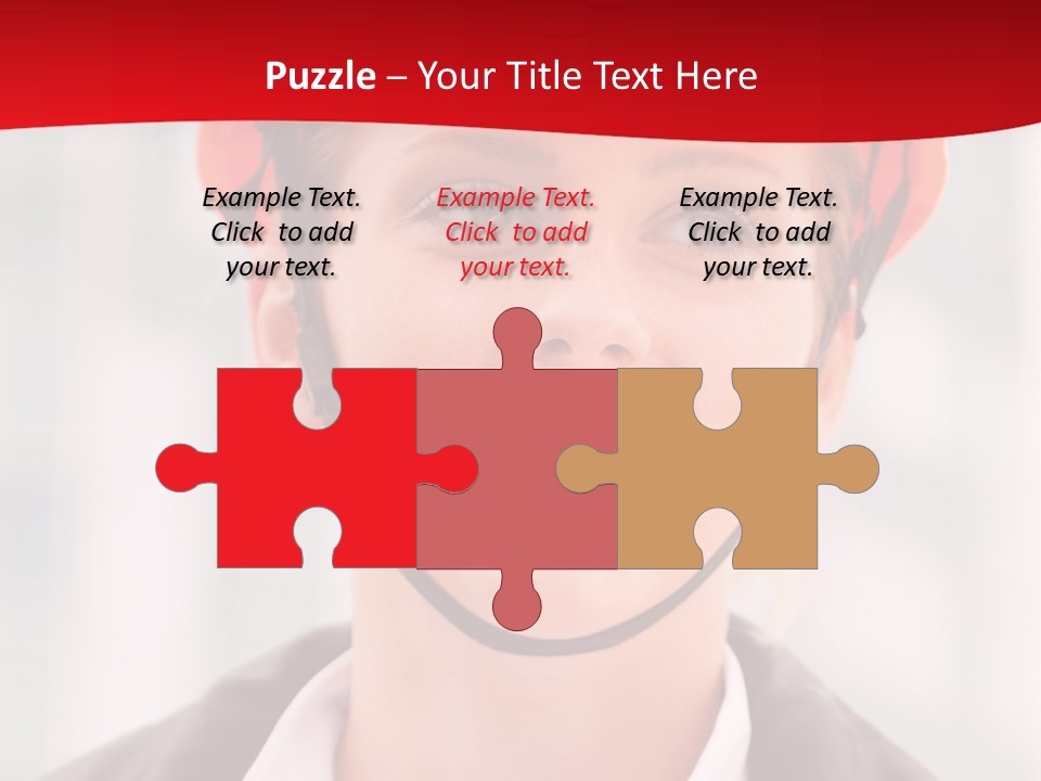 A Woman Wearing A Helmet With A Red Background PowerPoint Template