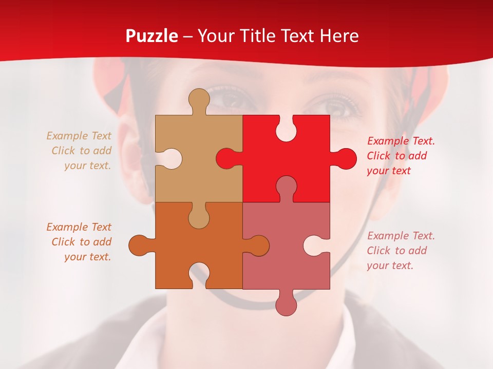 A Woman Wearing A Helmet With A Red Background PowerPoint Template