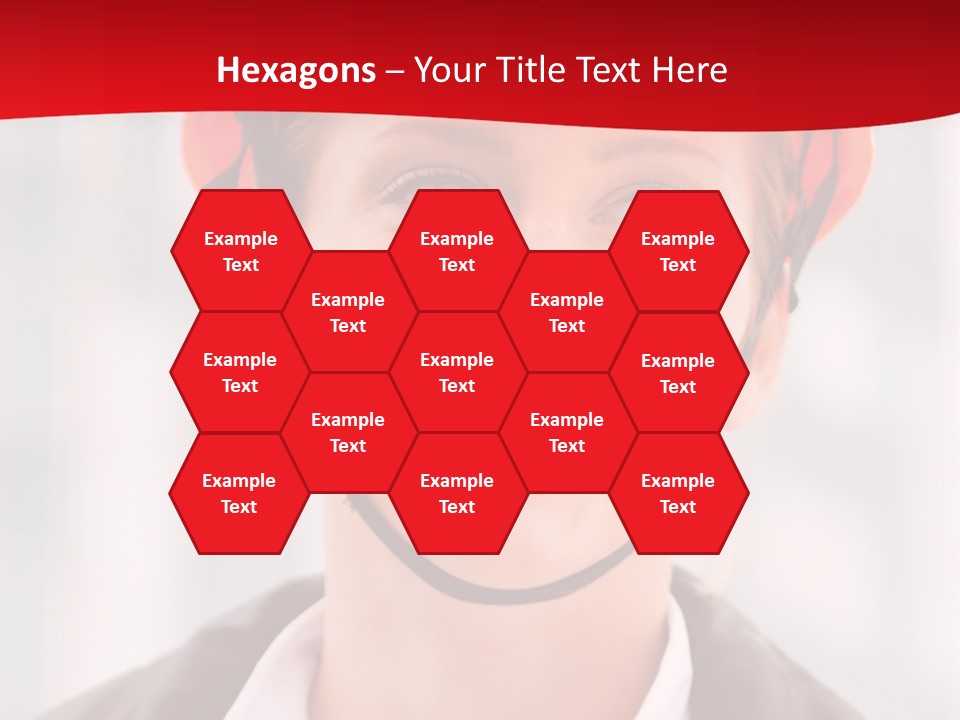 A Woman Wearing A Helmet With A Red Background PowerPoint Template