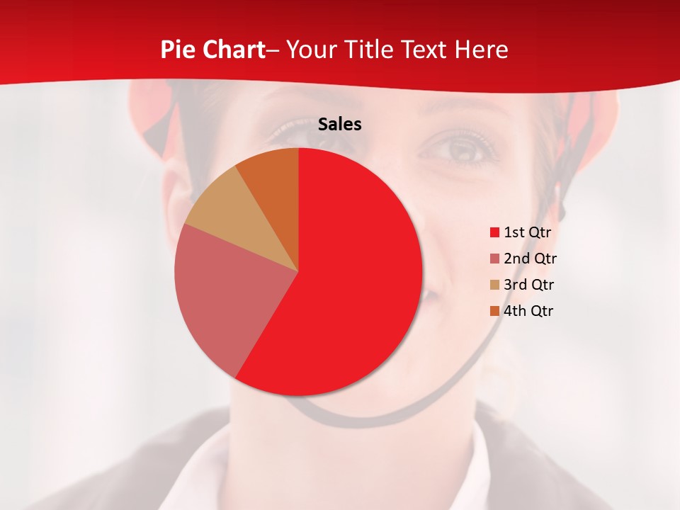 A Woman Wearing A Helmet With A Red Background PowerPoint Template