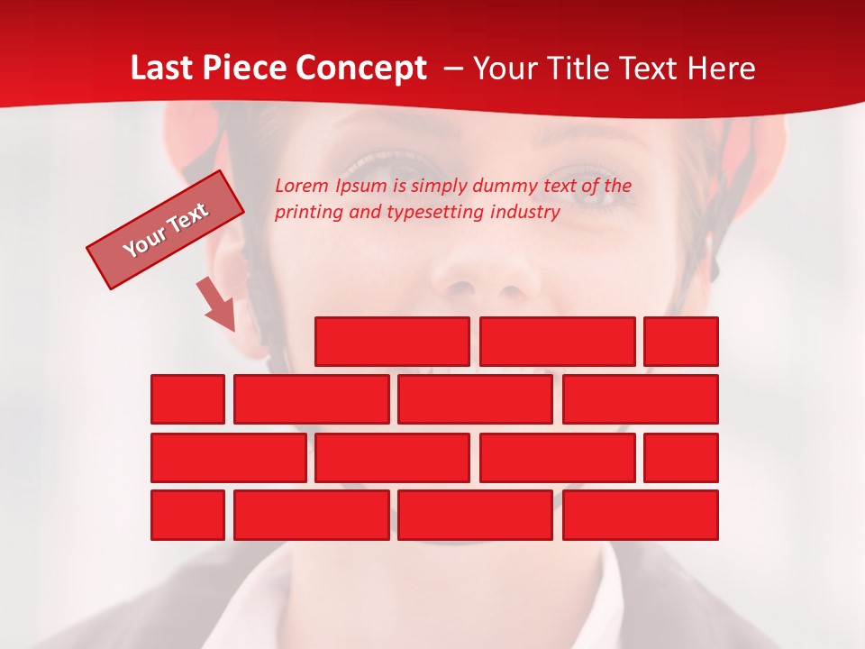 A Woman Wearing A Helmet With A Red Background PowerPoint Template