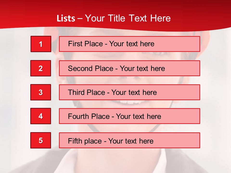 A Woman Wearing A Helmet With A Red Background PowerPoint Template