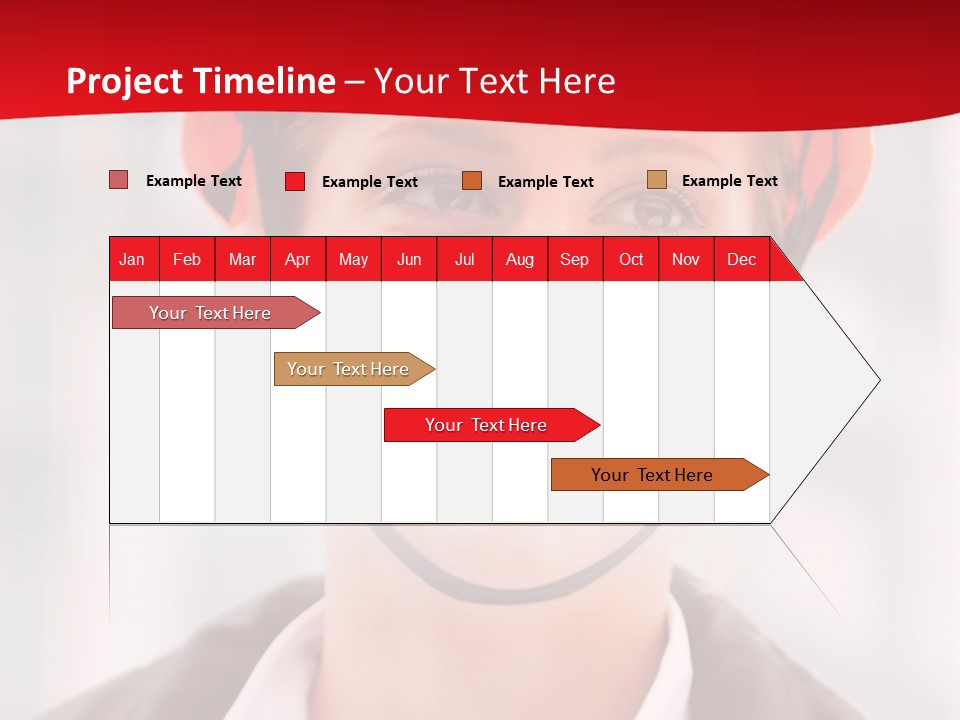 A Woman Wearing A Helmet With A Red Background PowerPoint Template