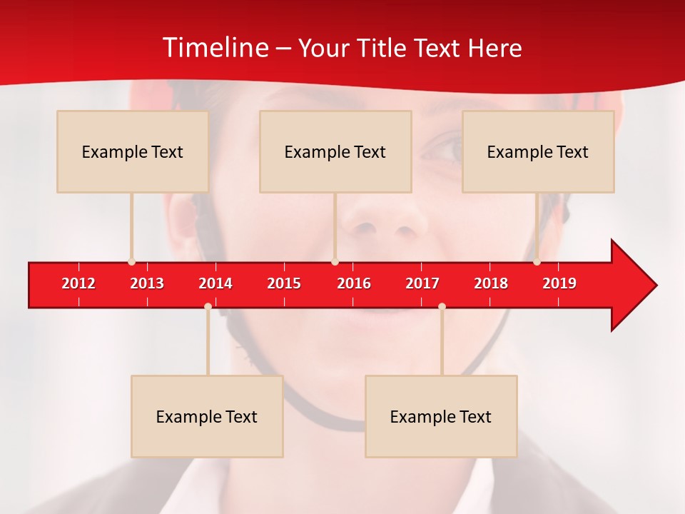 A Woman Wearing A Helmet With A Red Background PowerPoint Template