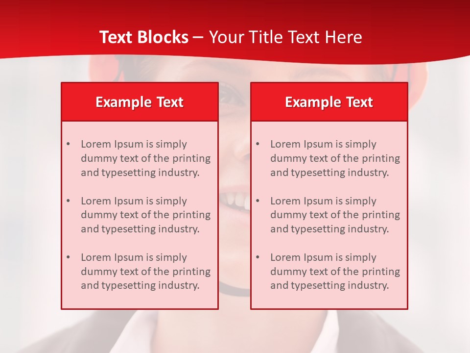 A Woman Wearing A Helmet With A Red Background PowerPoint Template