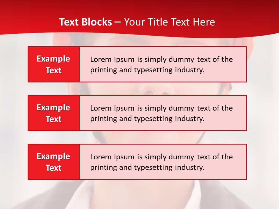 A Woman Wearing A Helmet With A Red Background PowerPoint Template