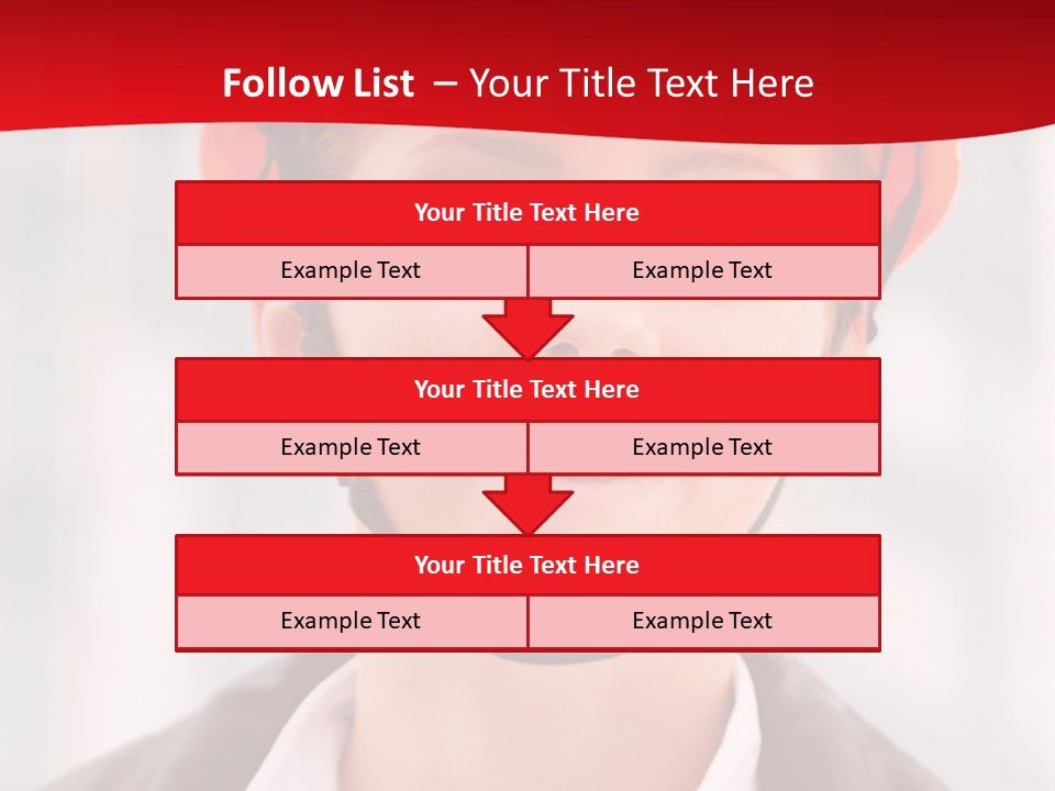 A Woman Wearing A Helmet With A Red Background PowerPoint Template