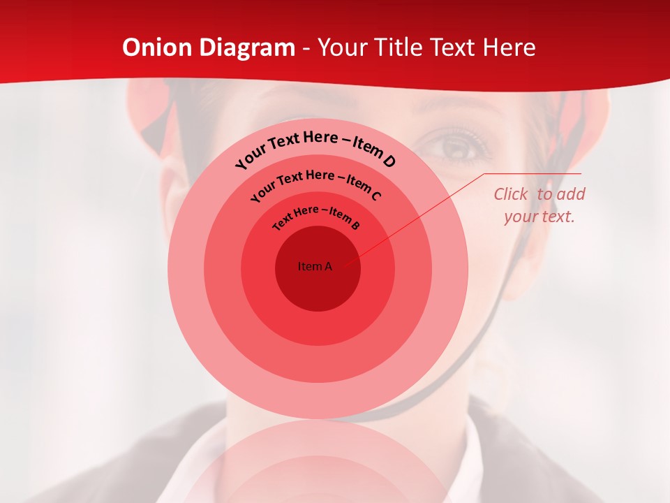 A Woman Wearing A Helmet With A Red Background PowerPoint Template