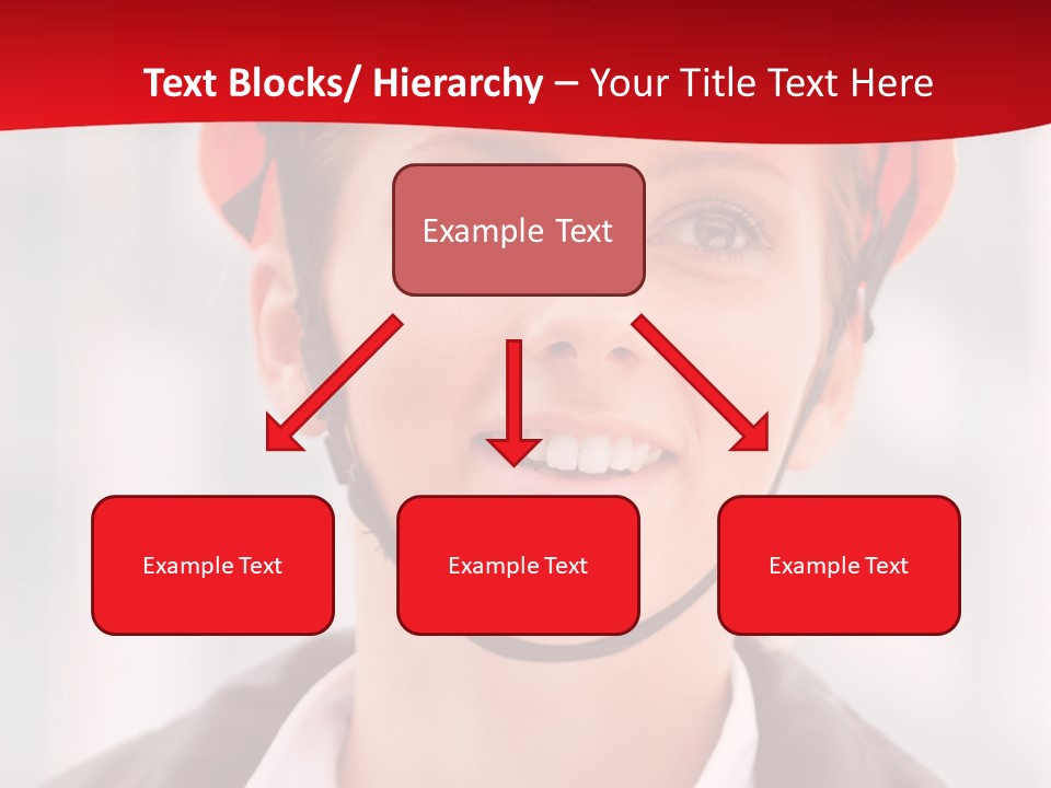 A Woman Wearing A Helmet With A Red Background PowerPoint Template