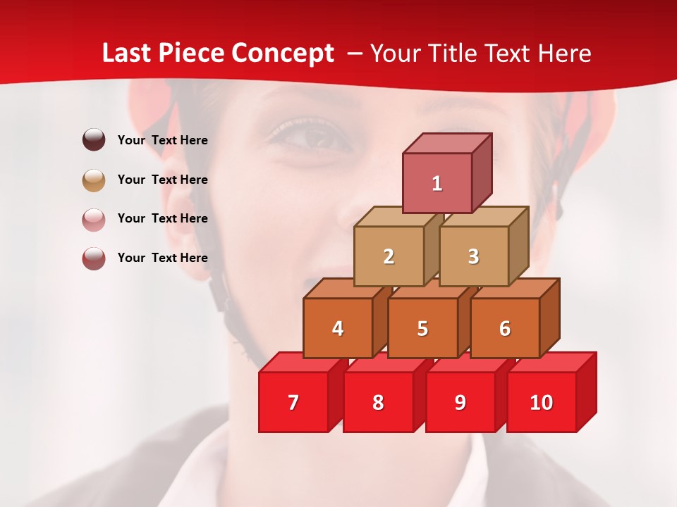 A Woman Wearing A Helmet With A Red Background PowerPoint Template