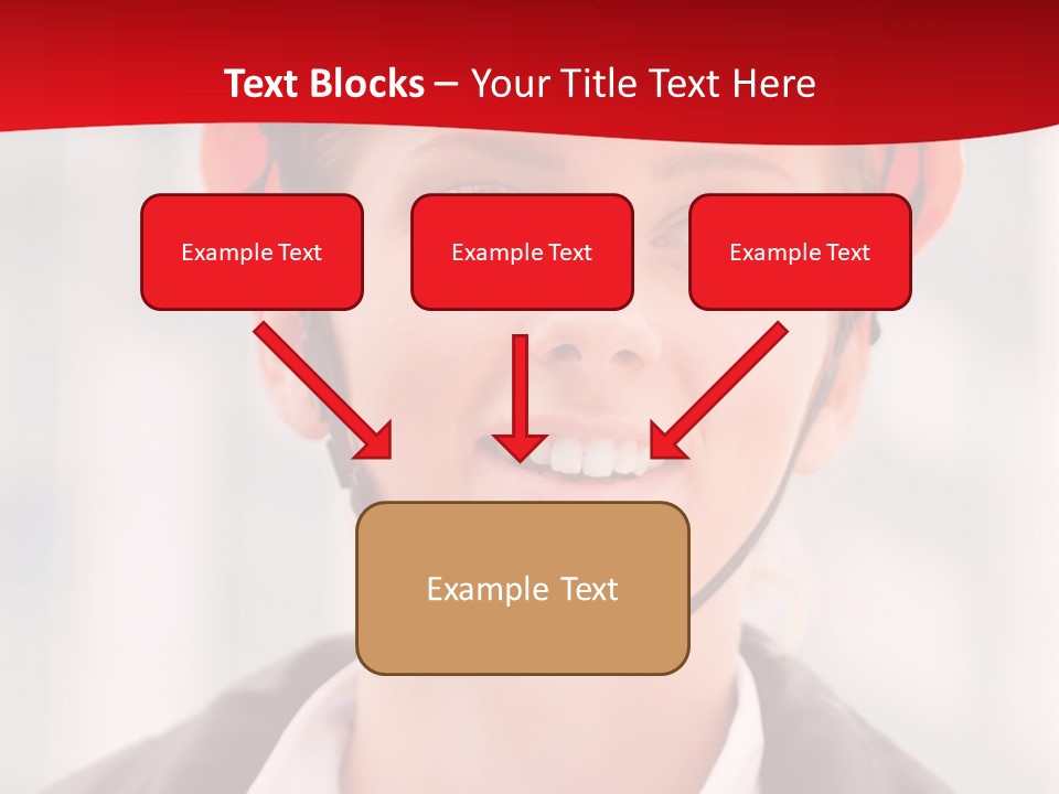 A Woman Wearing A Helmet With A Red Background PowerPoint Template