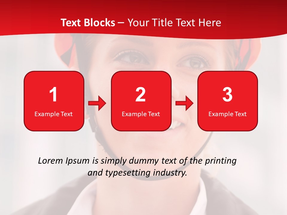 A Woman Wearing A Helmet With A Red Background PowerPoint Template