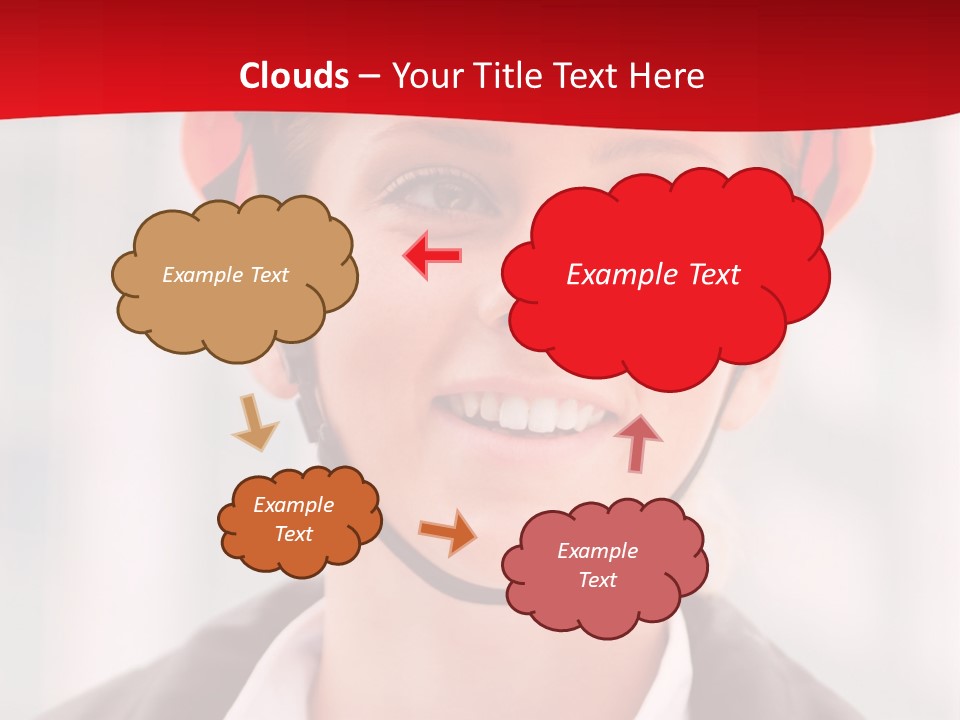 A Woman Wearing A Helmet With A Red Background PowerPoint Template