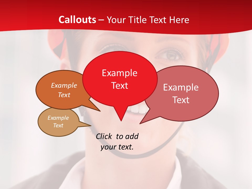 A Woman Wearing A Helmet With A Red Background PowerPoint Template