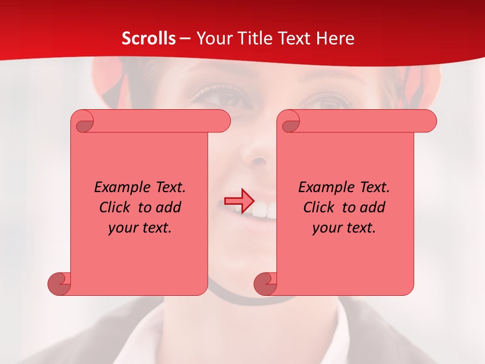 A Woman Wearing A Helmet With A Red Background PowerPoint Template