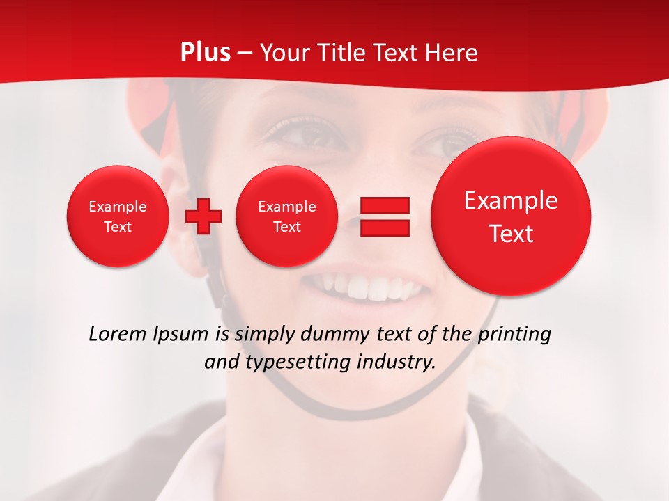 A Woman Wearing A Helmet With A Red Background PowerPoint Template