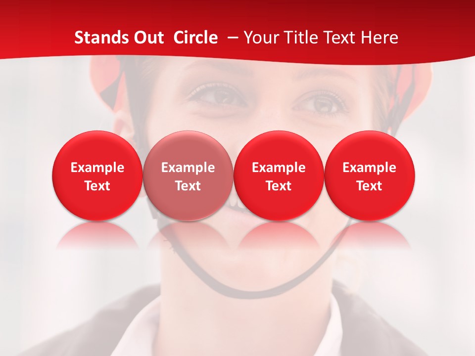 A Woman Wearing A Helmet With A Red Background PowerPoint Template