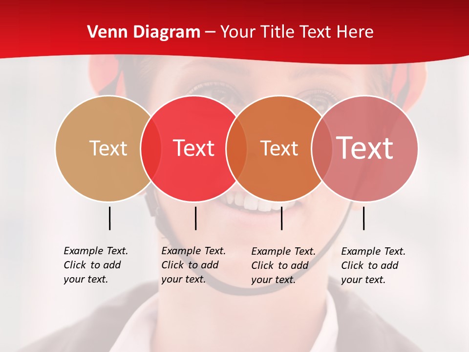 A Woman Wearing A Helmet With A Red Background PowerPoint Template