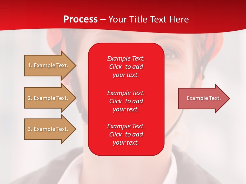 A Woman Wearing A Helmet With A Red Background PowerPoint Template