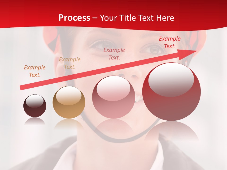 A Woman Wearing A Helmet With A Red Background PowerPoint Template