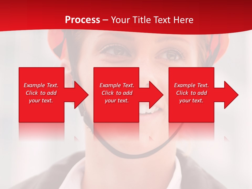 A Woman Wearing A Helmet With A Red Background PowerPoint Template