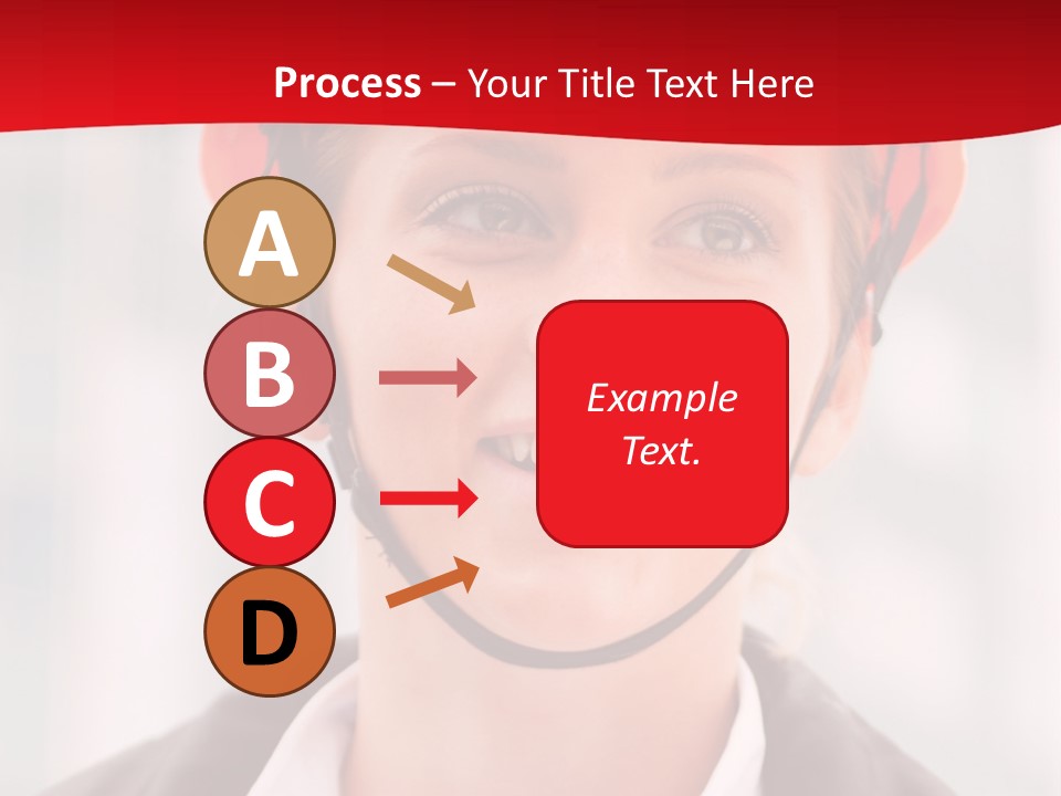 A Woman Wearing A Helmet With A Red Background PowerPoint Template