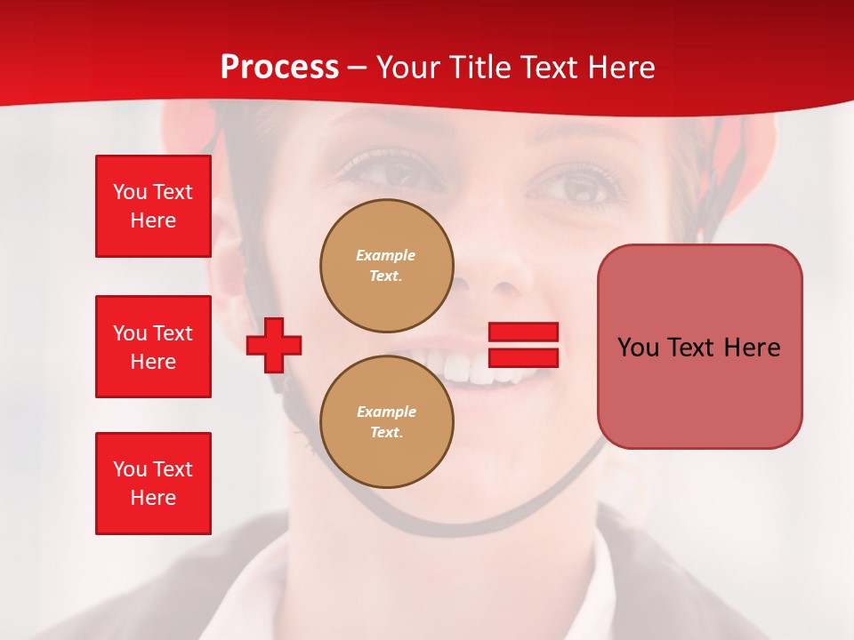 A Woman Wearing A Helmet With A Red Background PowerPoint Template
