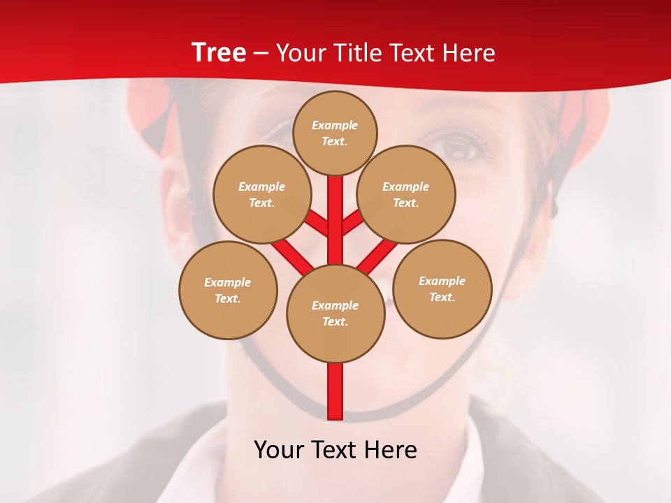 A Woman Wearing A Helmet With A Red Background PowerPoint Template