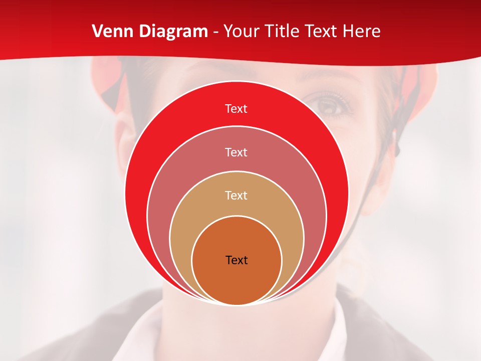 A Woman Wearing A Helmet With A Red Background PowerPoint Template