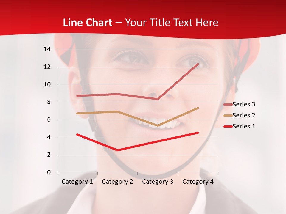 A Woman Wearing A Helmet With A Red Background PowerPoint Template