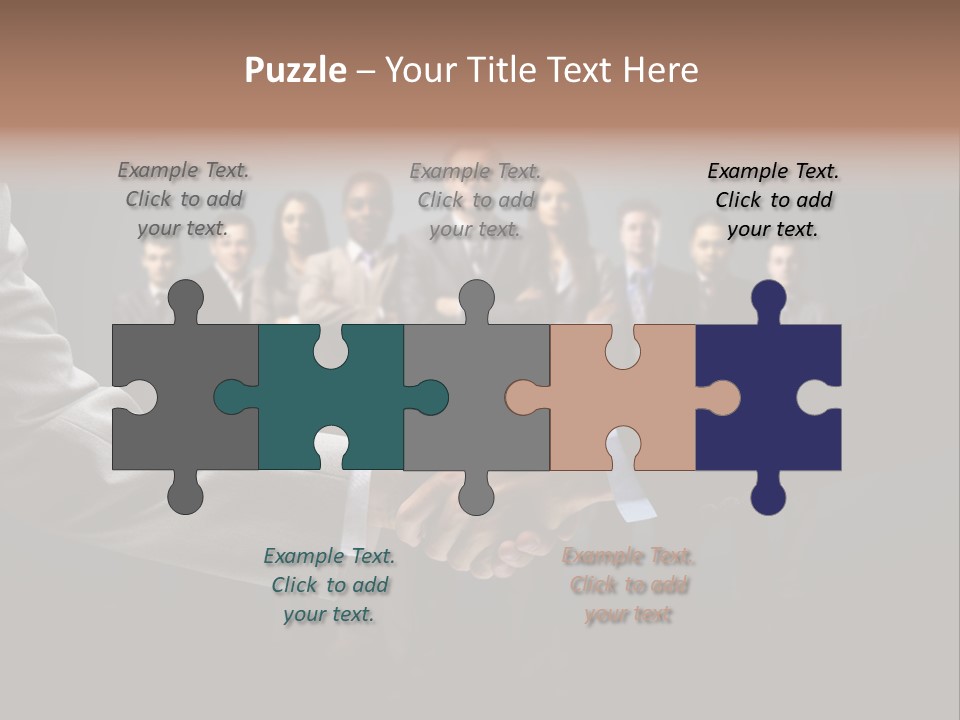 A Group Of Business People Shaking Hands PowerPoint Template