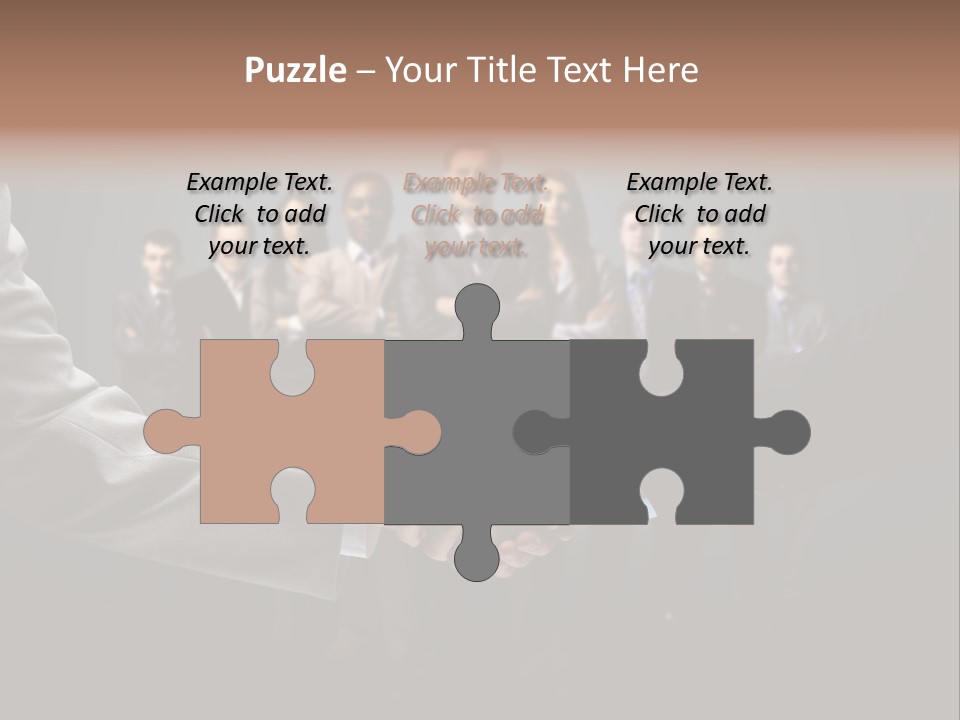 A Group Of Business People Shaking Hands PowerPoint Template